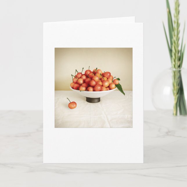 Backyard Cherries Still-Life Blank Greeting Card (Front)