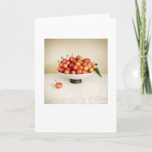 Backyard Cherries Still-Life Blank Greeting Card