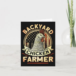 Backyard Chicken Farmer 4th Of July Usa Flag  Card