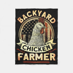 Backyard Chicken Farmer 4th Of July Usa Flag Fleece Blanket