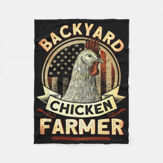 Backyard Chicken Farmer 4th Of July Usa Flag  Fleece Blanket