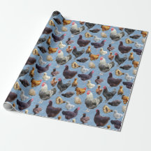 Backyard Chickens Blue Burlap 