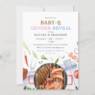 Backyard Cookout Co-ed BBQ Bender Reveal  Invitation