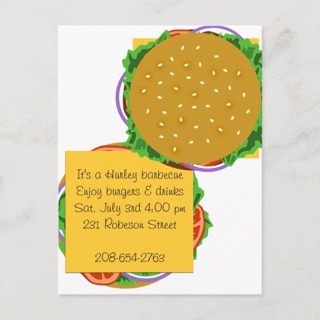 Backyard Cookout Invitation Postcard (Front)