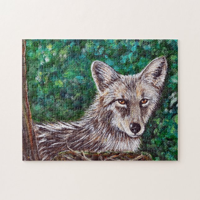 Backyard Coyote Painting Jigsaw Puzzle (Horizontal)