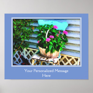 Backyard Flower Garden Chair Personalised Poster