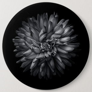 Backyard Flowers In Black And White 20 6 Cm Round Badge