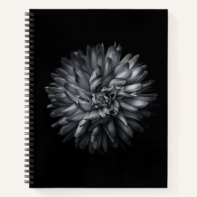 Backyard Flowers In Black And White 20 Notebook (Front)