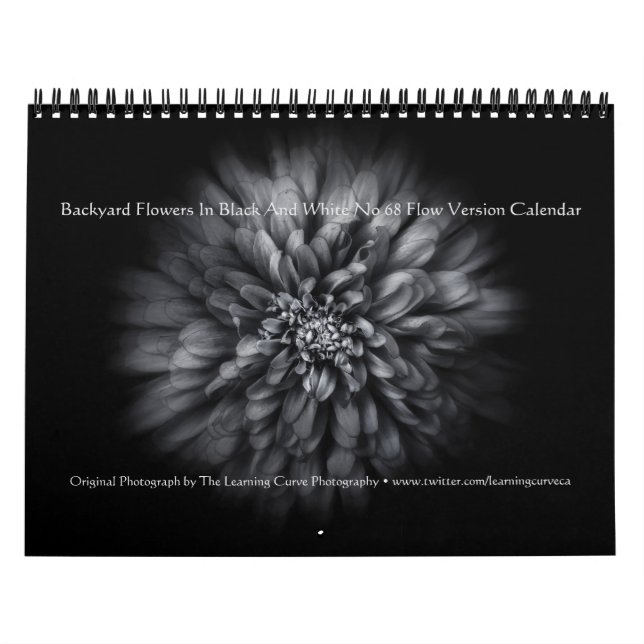 Backyard Flowers In Black And White No 68 Flow Calendar (Cover)