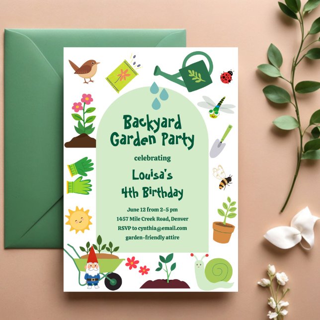 Backyard Garden Birthday Party Invitation (Creator Uploaded)