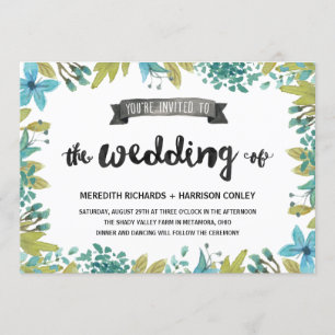 Backyard Garden Floral Wedding Invitation