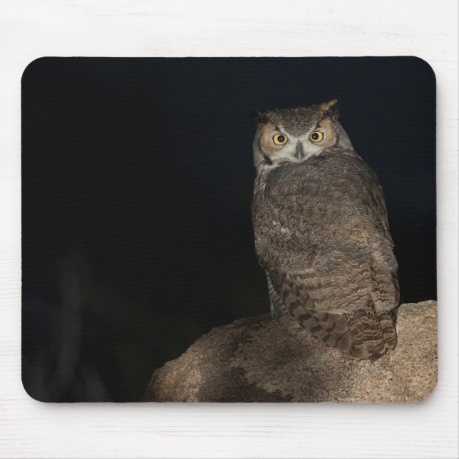 Backyard Great Horned Owl Mouse Pad (Front)
