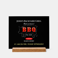 Backyard Grill Master Grilling BBQ Acrylic Sign