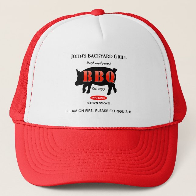Backyard Grill Master Grilling BBQ Cook Trucker Hat (Front)