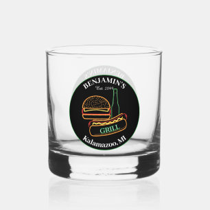 Backyard Grill with Burgers Drinkware Cocktail Whiskey Glass