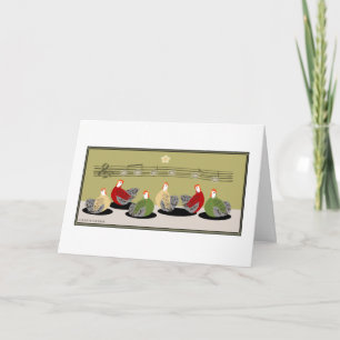 Backyard hens sing egg notes greeting Card