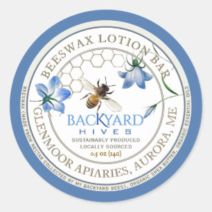 Backyard Hive Apiary Sustainable Lotion Bar Label 