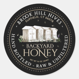 Backyard Hives Honey Label Hand Bottled Raw