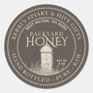 Backyard Hives Honey Label Hand Bottled Raw
