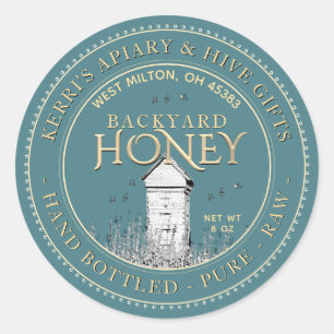 Backyard Hives Honey Label Hand Bottled Raw
