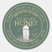 Backyard Hives Honey Label Hand Bottled Raw