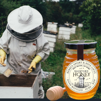 Backyard Hives Honey Label Hand Bottled Raw