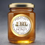 Backyard Hives Honey Label Hand Bottled Raw<br><div class="desc">Put your bees front and centre by choosing this beautiful rendition of a backyard hive. This label exudes all the characteristics of a picturesque family business, while still maintaining a strong level of sophistication with a professional touch. Simply personalise with your apiary name, address and honey description (raw, hand bottled,...</div>