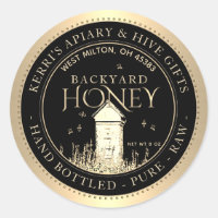 Backyard Hives Honey Label Hand Bottled Raw