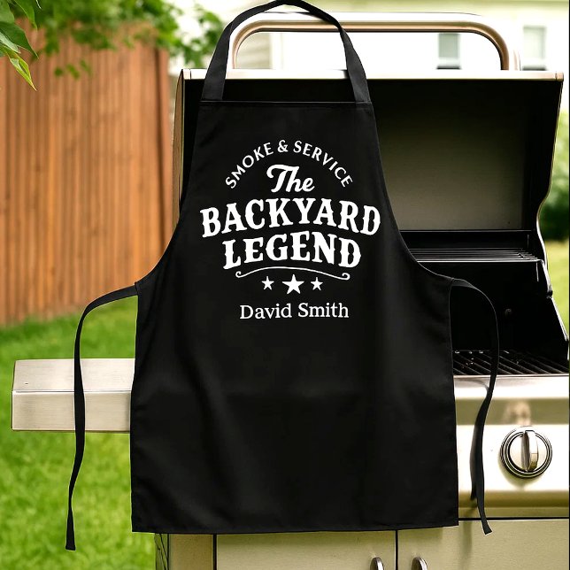 Backyard Legend BBQ Apron with Custom Name (Backyard Legend BBQ Apron with Custom Name)