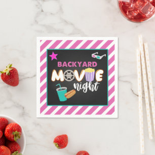 Backyard Movie Night Napkin - Girl