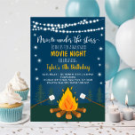 Backyard Movie Night S'mores Birthday Invitation<br><div class="desc">This adorable invitation features our hand drawn s'mores and campfire illustrations with glowing stars and string lights.</div>