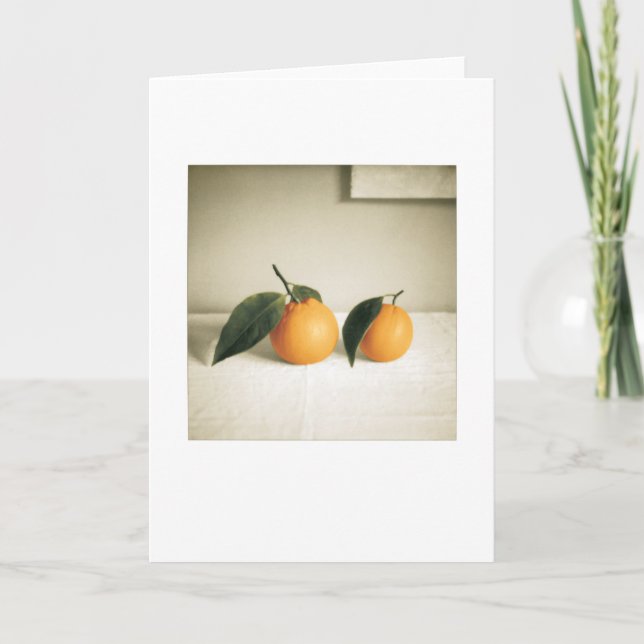 Backyard Oranges Still-Life Blank Greeting Card (Front)