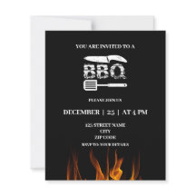 Backyard party bbq invitations
