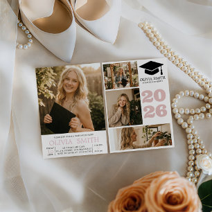 Backyard Pergola Photo Graduation Invite