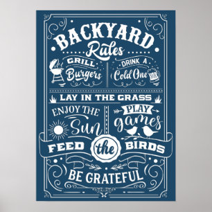 Backyard Rules List Custom Background Poster