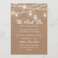 Backyard Rustic Vow Renewal Anniversary Invitation