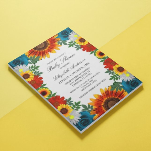Backyard Summer Floral Baby Shower Invitation (Creator Uploaded)