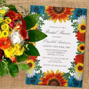 Backyard Summer Floral Bridal Shower Vellum Invitations