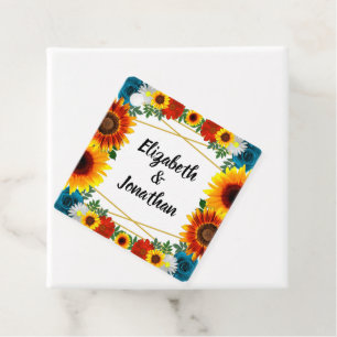 Backyard Summer Floral Geometric Favour Tags