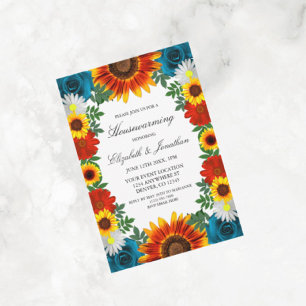 Backyard Summer Floral Housewarming Invitation