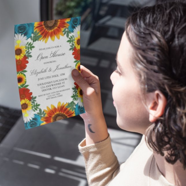 Backyard Summer Floral Open House Invitation (Creator Uploaded)