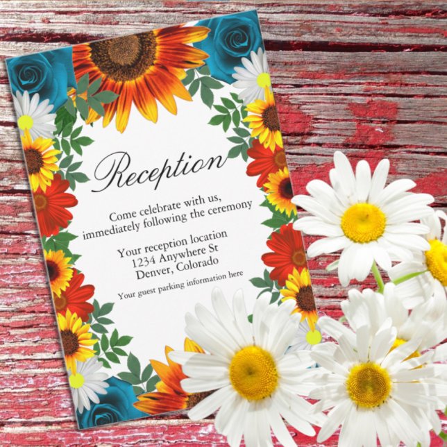 Backyard Summer Floral Reception Enclosure Card (Creator Uploaded)