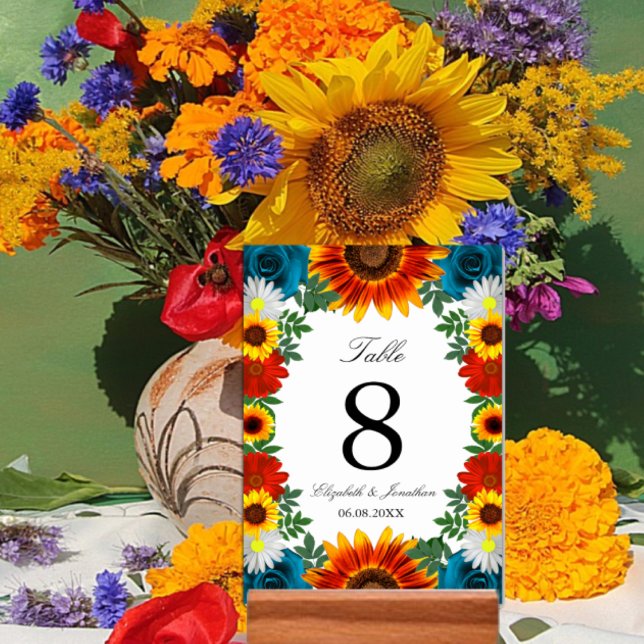 Backyard Summer Floral Table Number (Creator Uploaded)