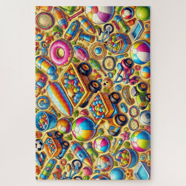 "Backyard Toy Blast" - Jigsaw Puzzle (Vertical)