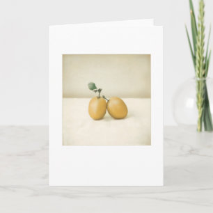 Backyard Yellow Plums Still-Life Blank Greeting Card