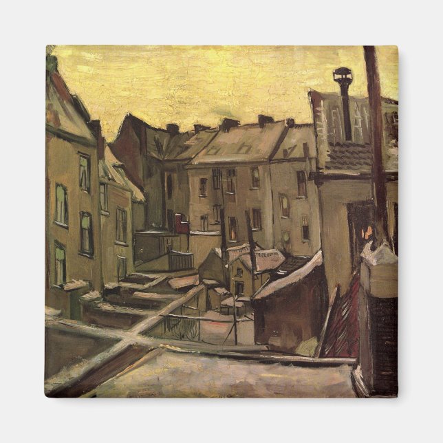 Backyards of Old Houses by Vincent van Gogh Magnet (Front)