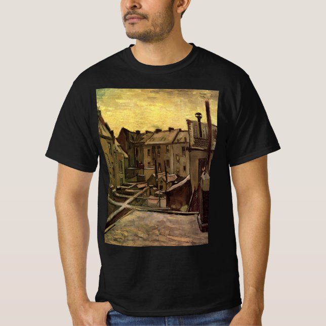 Backyards of Old Houses by Vincent van Gogh T-Shirt (Front)