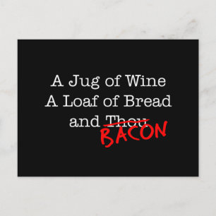 Bacon A Jug of Wine Postcard