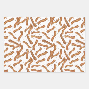 Bacon and bits pattern wrapping paper sheet