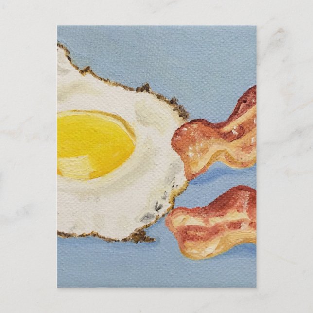 Bacon and Egg Breakfast painting Postcard (Front)